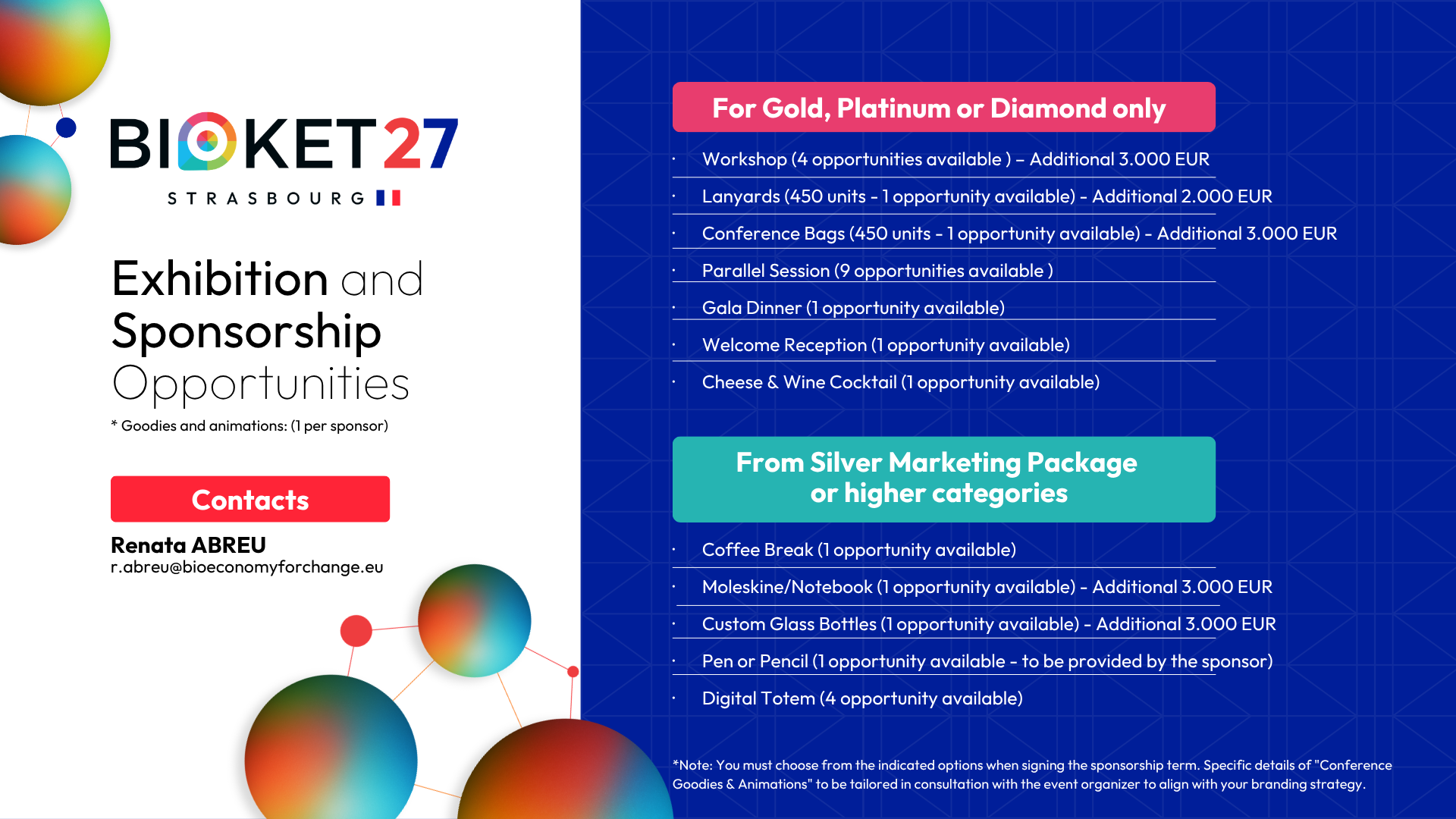BIOKET sponsor application form step 3 interface