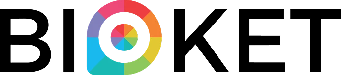Logo circular colorido com formas geométricas sobre fundo preto, formando um anel central e setores em azul, vermelho, rosa, amarelo e verde, estilo design moderno.